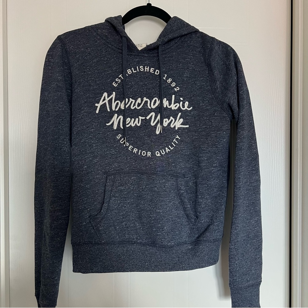 Abercrombie & Fitch Heathered Blue Hoodie